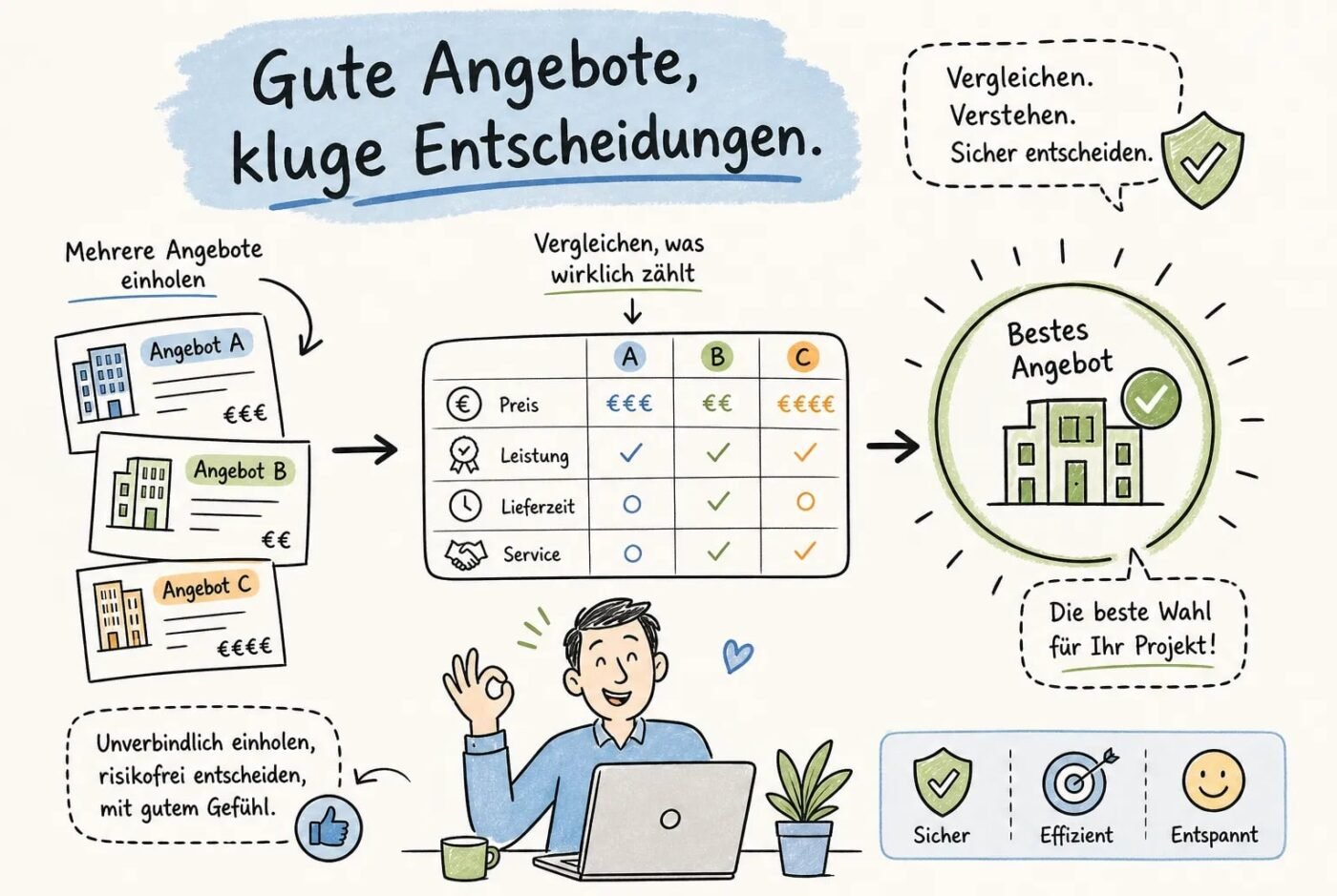 Angebote unverbindlich einholen: der sichere Leitfaden
