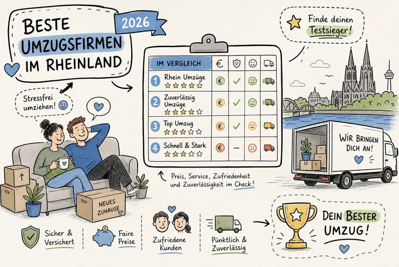 Die besten Umzugsfirmen im Rheinland 2026 im Vergleich