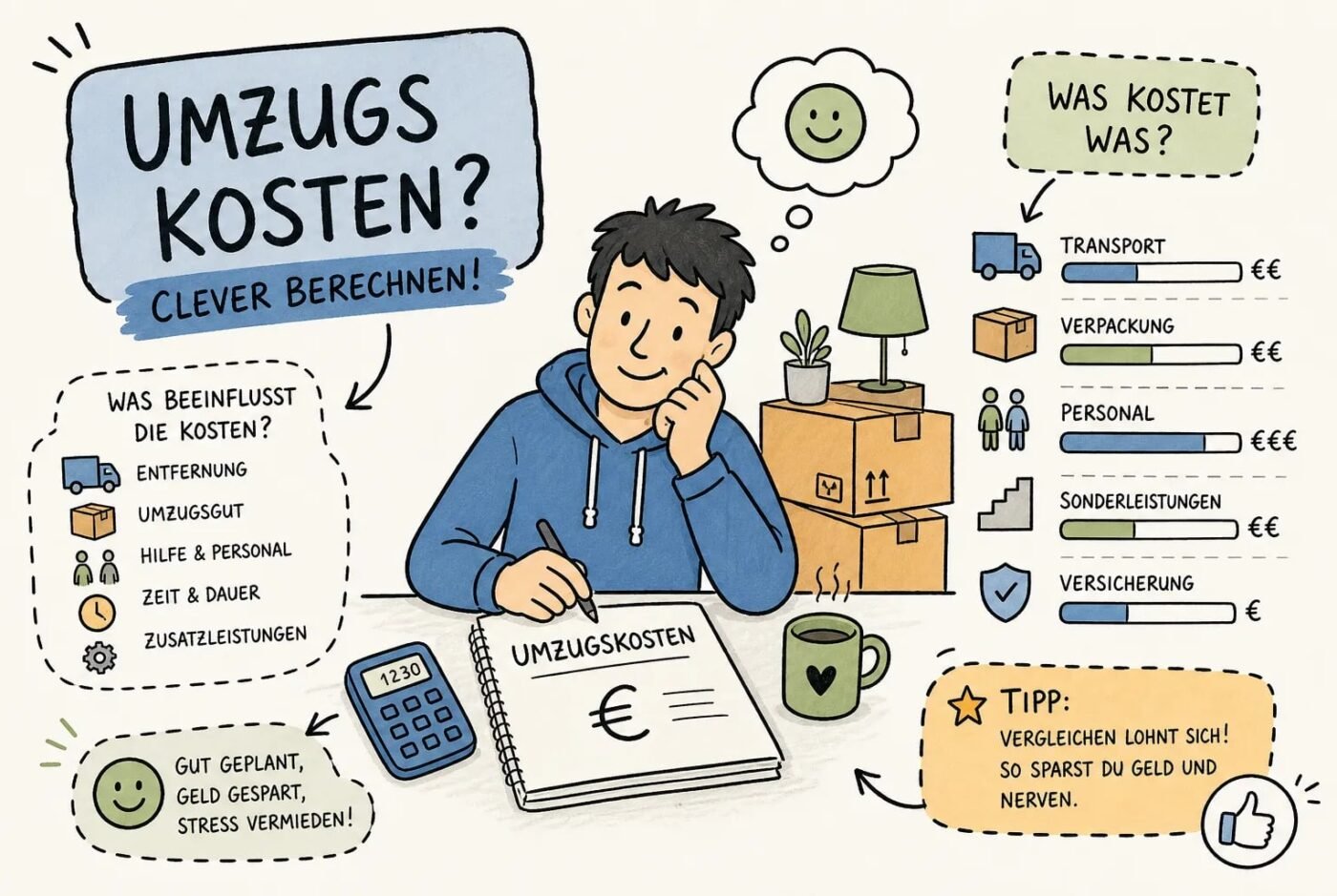 Umzugskosten berechnen: So geht’s richtig