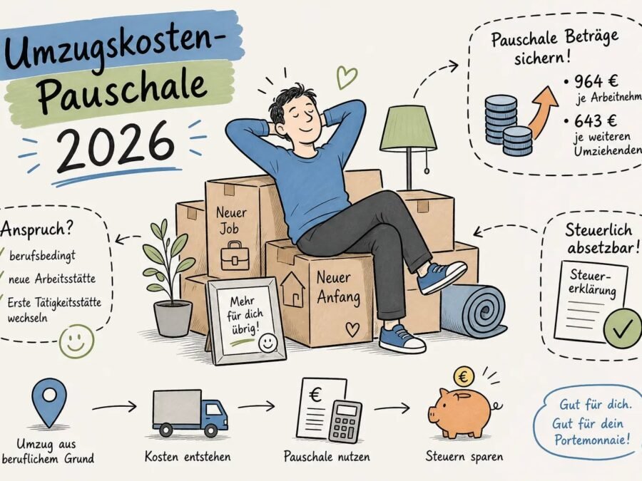 Umzugskostenpauschale 2026: Beträge, Anspruch und Abzug